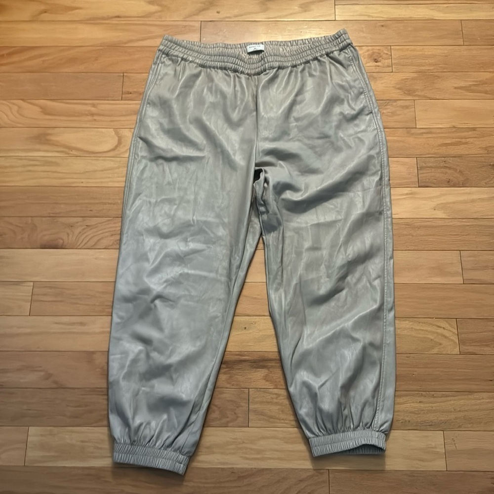 Aritzia Babaton | Faux Leather Joggers | Creamy Beige | Soft Lined | 2XL